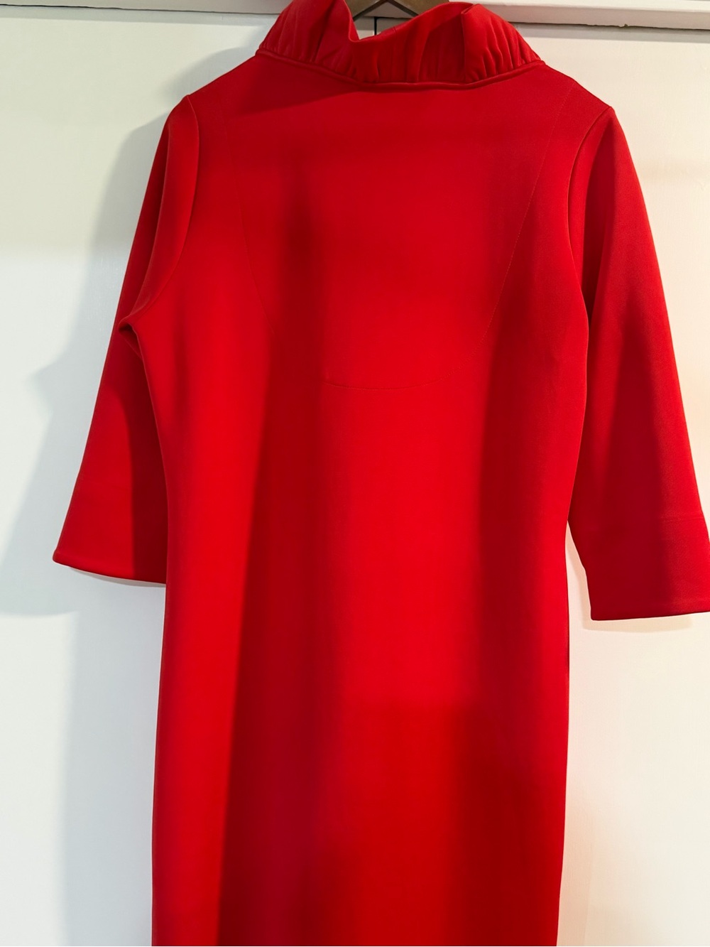 Gretchen Scott Designs Red/Pink Ruffle V-Neck Midi Dress XL NWT - Picture 7 of 14